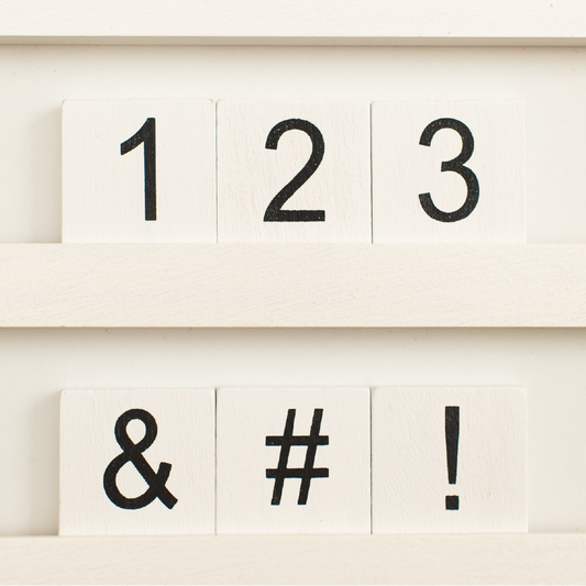 Standard Tile Number & Symbol Set for Tile Boards