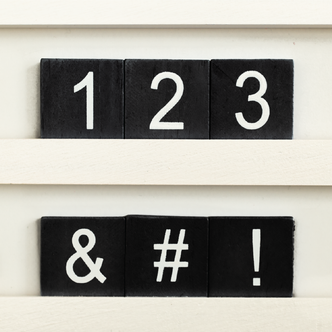 Standard Tile Number & Symbol Set for Tile Boards