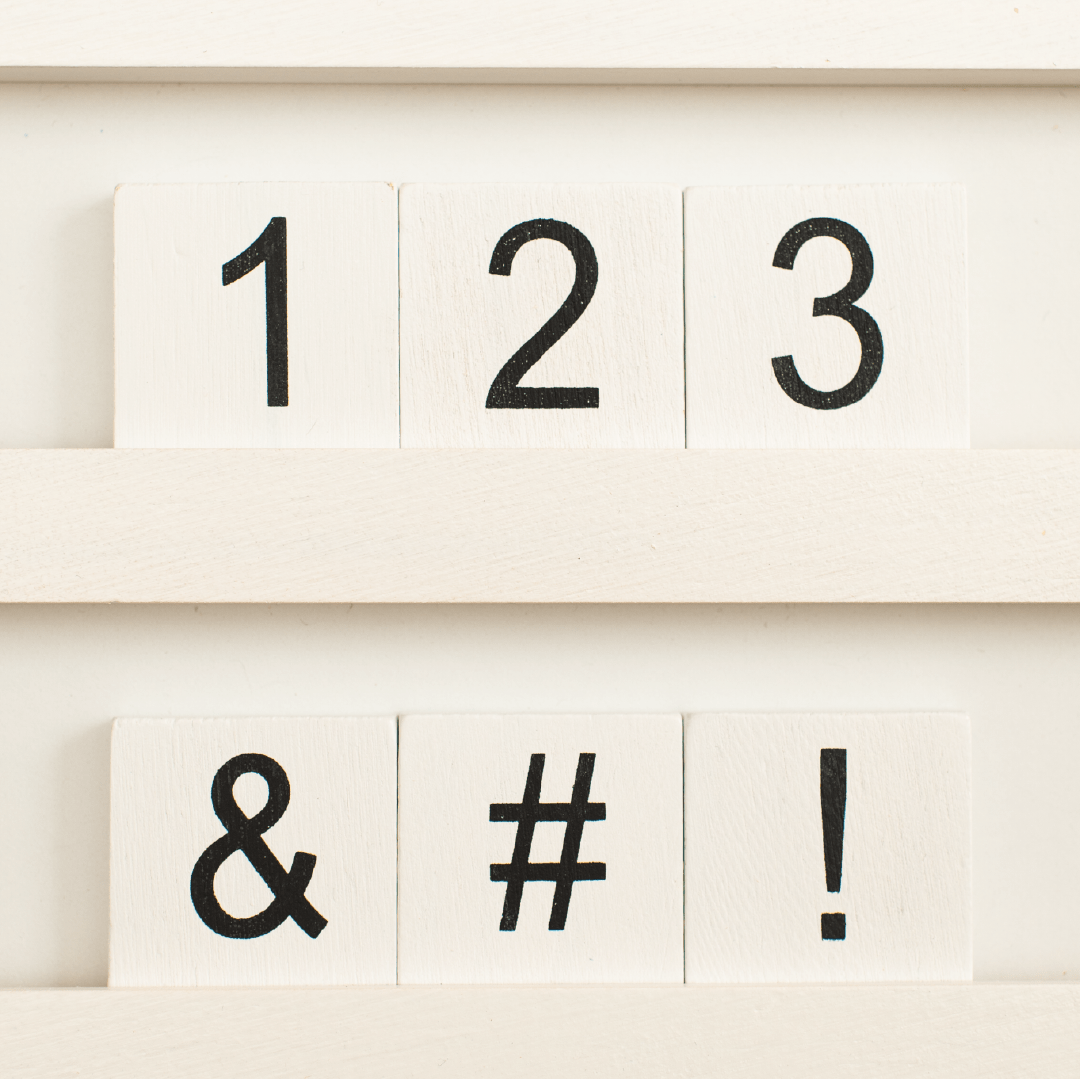 Standard Tile Number & Symbol Set for Tile Boards – Stiles