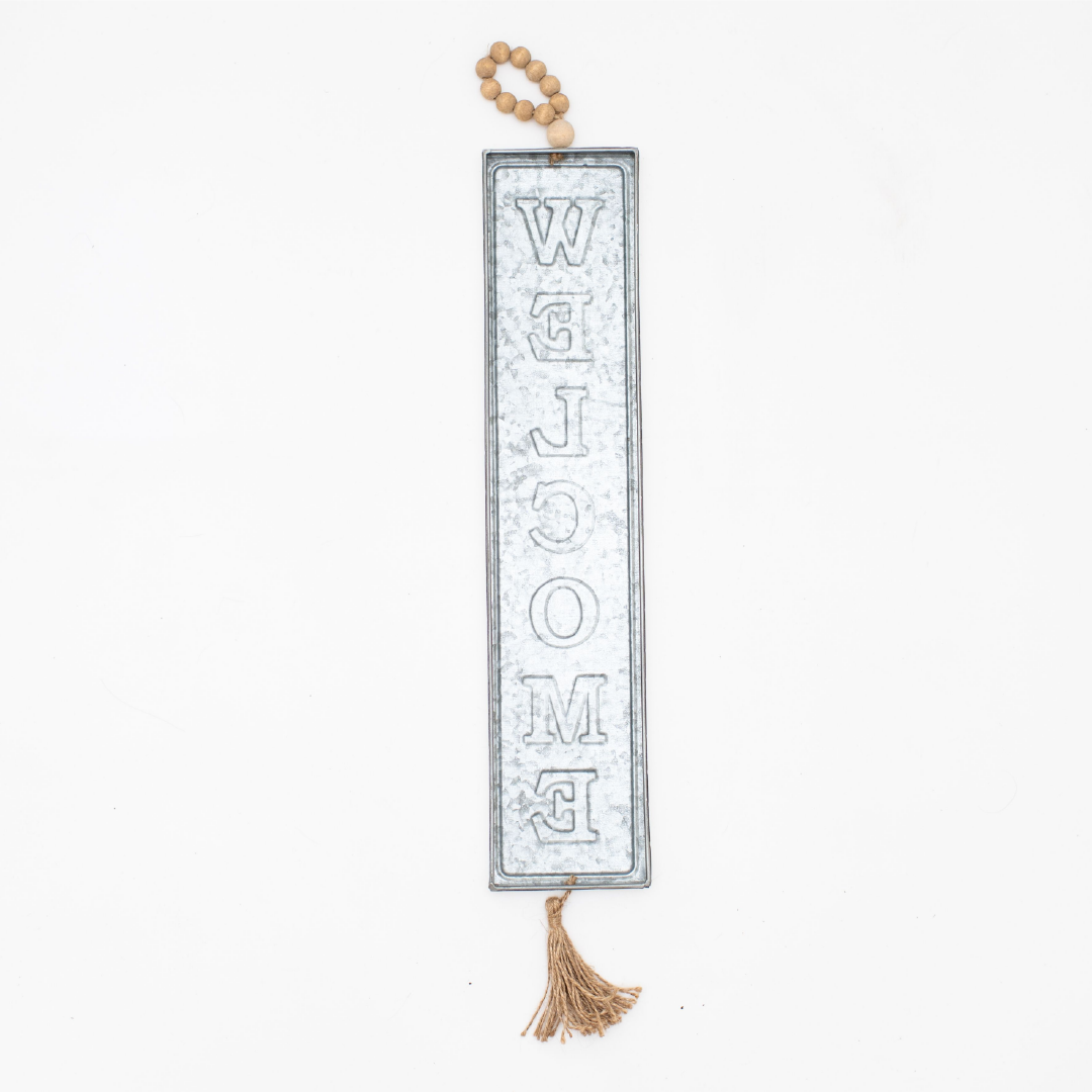 "Welcome" Metal Wall Sign